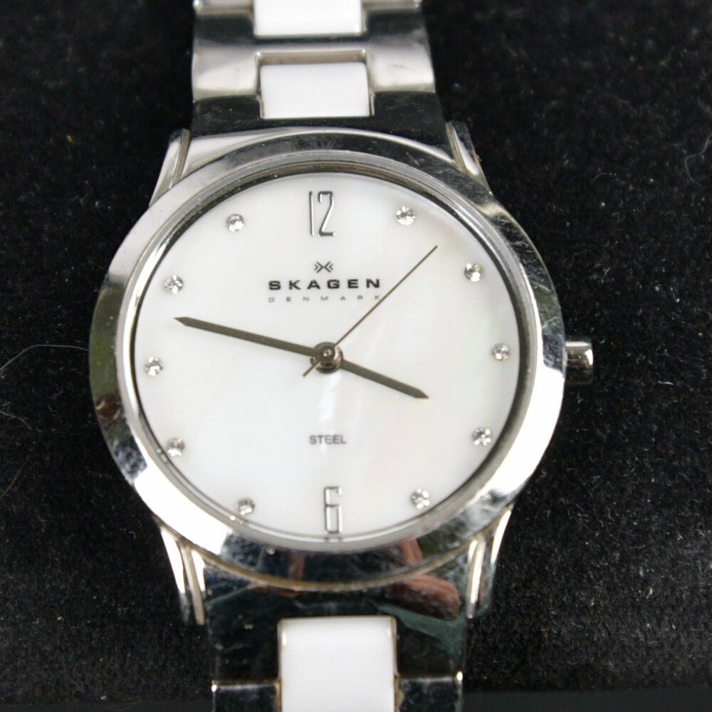 Skagen Steel® Women Bracelet Watch, 878SSXW, MOP White Dial Works
